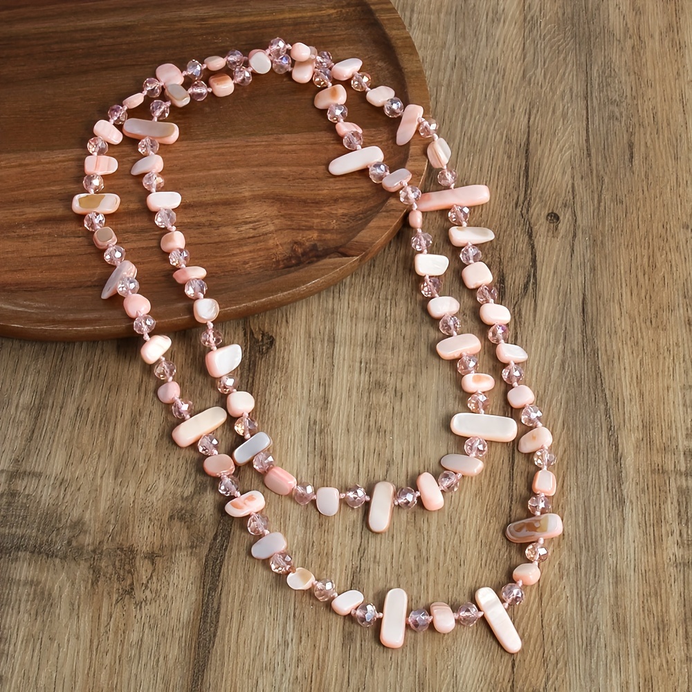 Rainbow Glass Beaded Boho Style Necklace for Women